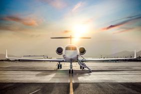 Private Jet On Airport Runway