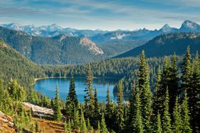 High elevation view of Dewey Lake from the Pacific Crest Trail.