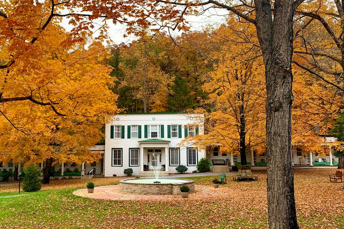 Exterior view of home during the fall in West Virginia's Wardensville