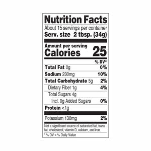 TrueMade Foods Central Texas Pitmaster BBQ Sauce, No Sugar - Nutrition Facts