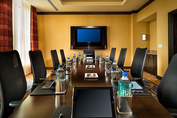 boardroom set up for corporate meeting