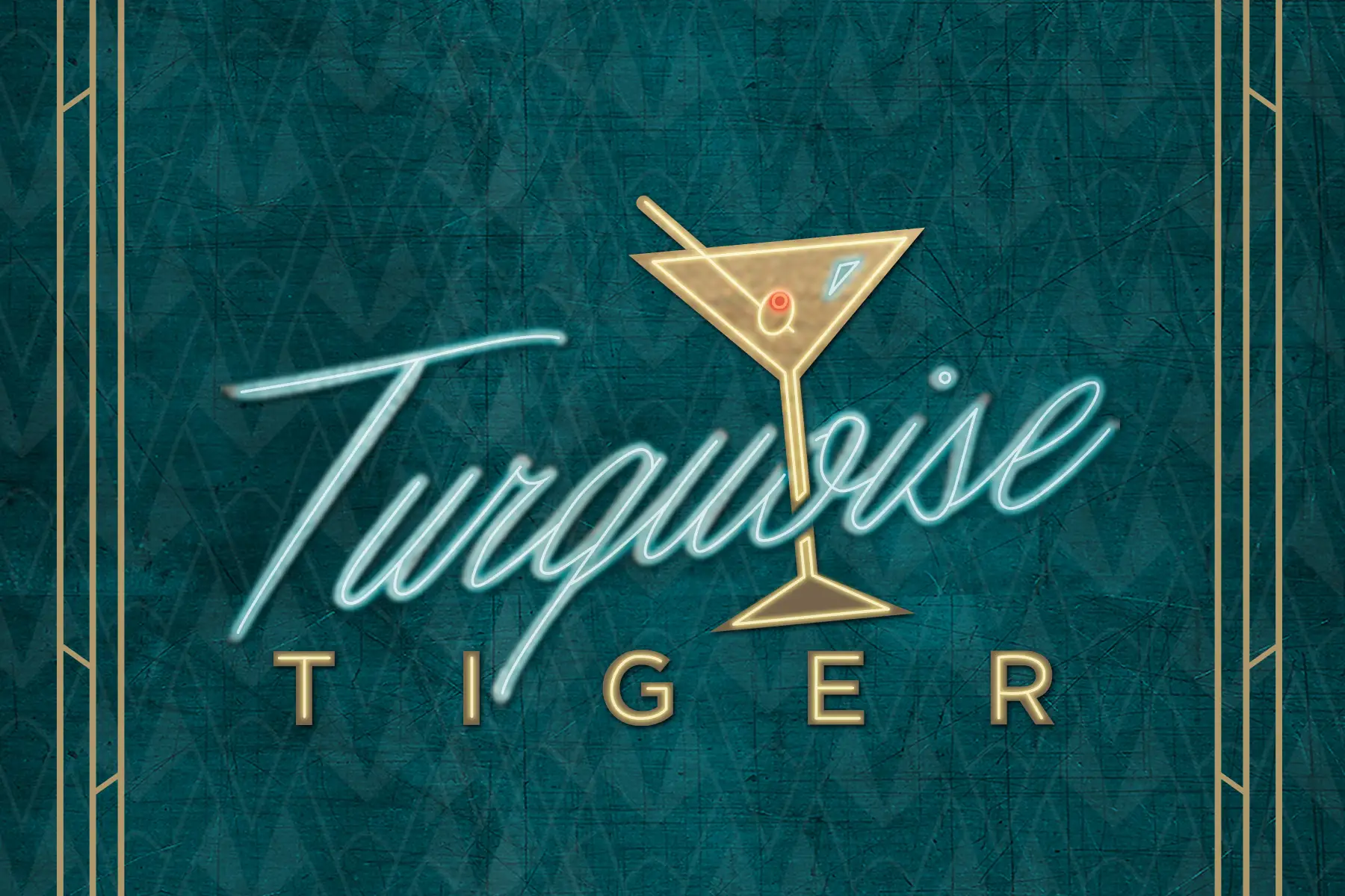 Turquoise Tiger teal and gold logo