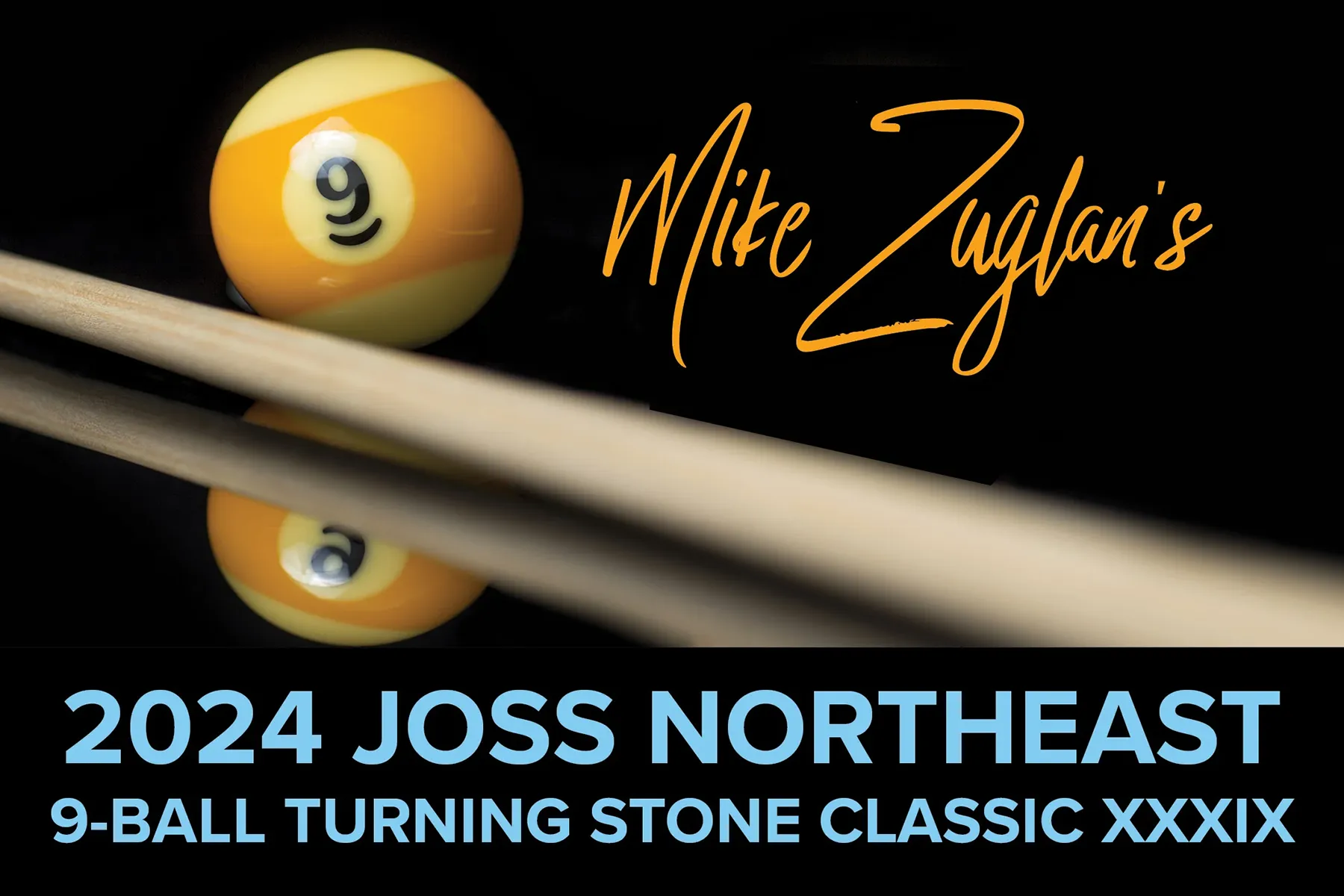 9-ball with pool cue; Mike Zuglan's 2024 Joss Northeast 9-Ball Turning Stone Classic XXXIX