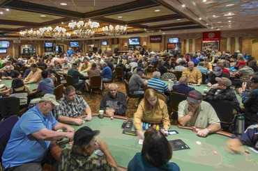 Occupied Poker room tables at Turning Stone