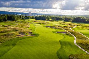Aerial view of Shenendoah Golf Course at Turning Stone Resort Casino in New York