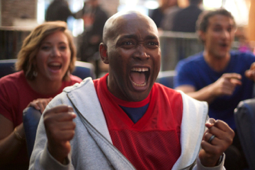 Excited fan celebrating