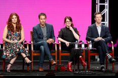 Debra Messing, Eric McCormack, Megan Mullally, and Sean Hayes of Will & Grace speak at 2017 Summer TCA Tour