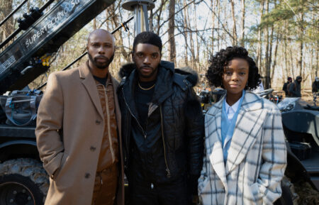 Marquise Vilsón as Isaac, Tian Richards as Tom Swift and Ashleigh Murray as Zenzie in The CW's Tom Swift