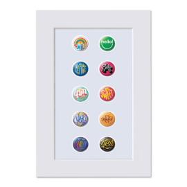 Pinback Buttons Matted Stamps