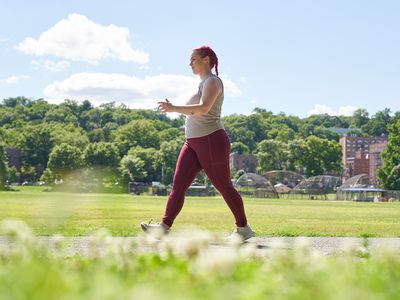 Woman walking outside