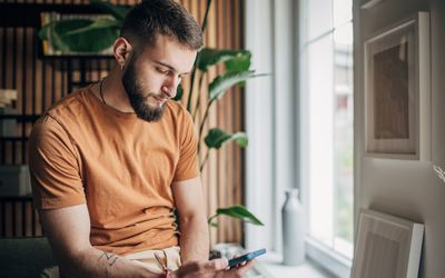 Man looking at his phone