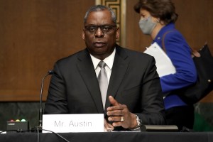 Retired Army Gen. Lloyd Austin testifies at his confirmation hearing before the Senate Armed Services Committee at the U.S. Capitol on January 19, 2021 in Washington, DC.