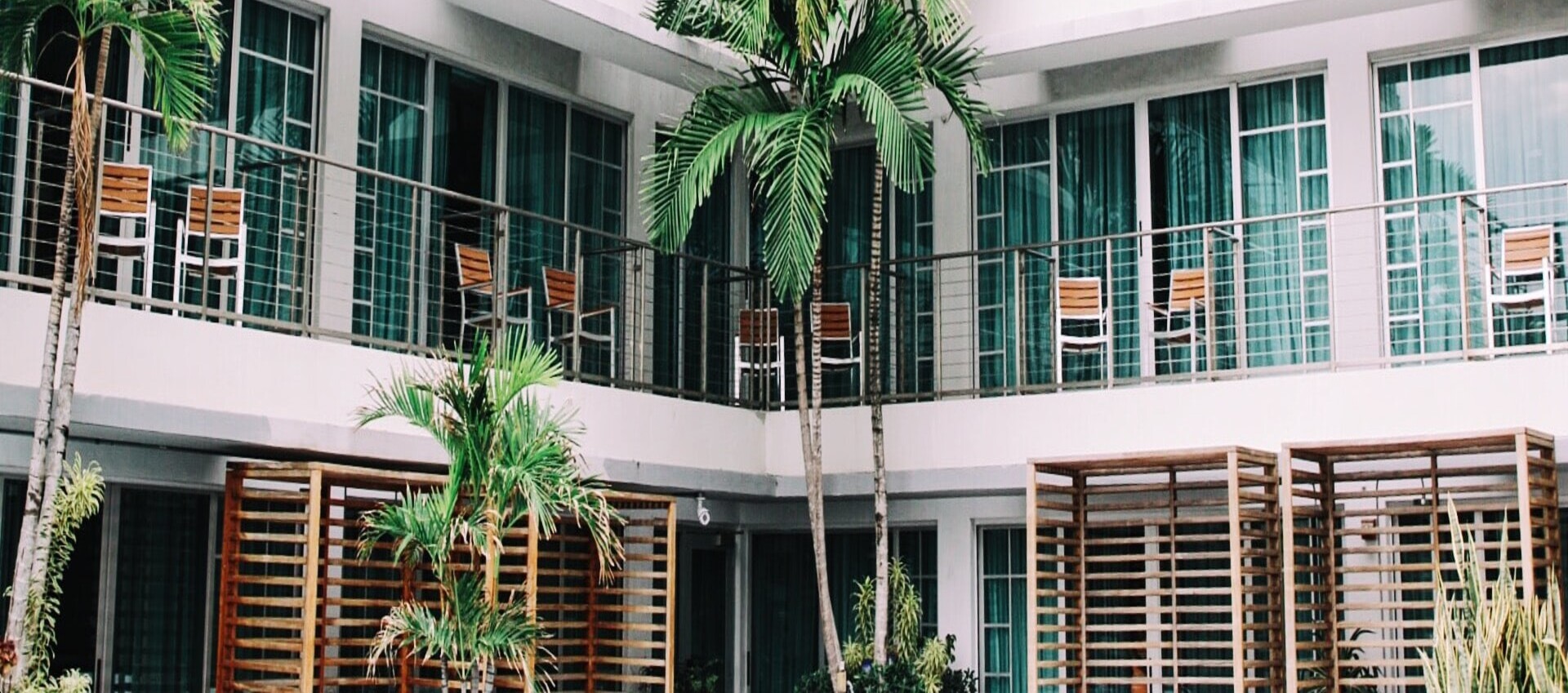 View of hotel balconies