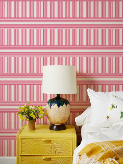 roman holiday grid grasscloth wallpaper by barbie berry