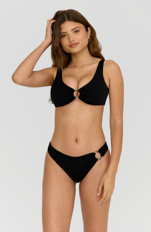 NIXIE ASYMMETRIC RING BIKINI BRIEF - SHADOW BLACK