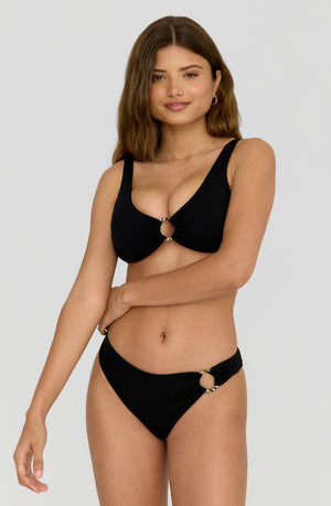 NIXIE ASYMMETRIC RING BIKINI BRIEF - SHADOW BLACK