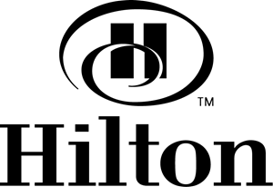 Logo of Hilton, featuring the letter 'H' inside a stylized circle with the word 'Hilton' next to it.