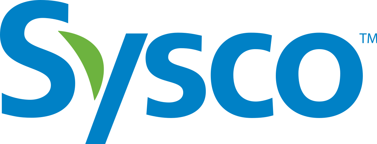 Sysco Corporation logo with blue and green text.