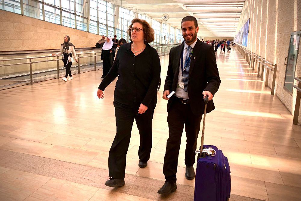 Wendy at Ben Gurion airport. Tel Aviv.