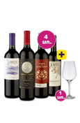 Kit 4 - Degustação Lançamentos + Taça Cristal Premium 765 mL Grátis