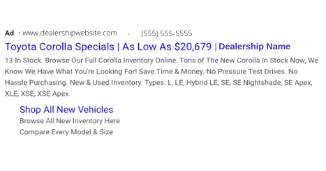 search ad example