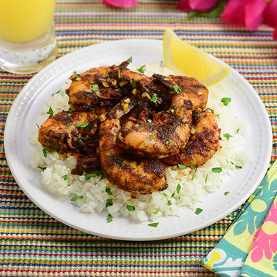 Zojirushi Recipe – Garlicky Shrimp on Rice