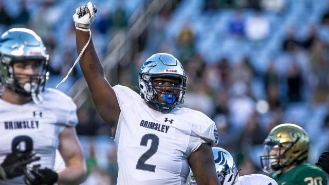 Travis Shaw (2) of Grimsley. Cardinal Gibbons takes on Grimsley for the 4A Football Championship on May 7, 2021 at UNC Chapel Hill. (Photo Credit: Jerrell Jordan)