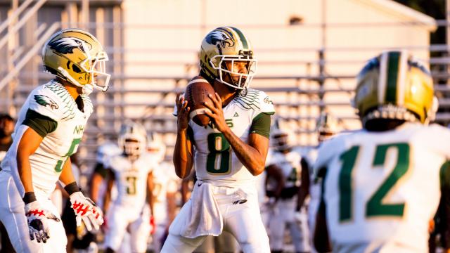 Trevaris Jones of Northeastern. Northeastern’s offense jumped out a big lead and the defense held on late to defeat J.H. Rose 40-35 on August 25, 2023 (Photo: Evan Moesta/HighSchoolOT)