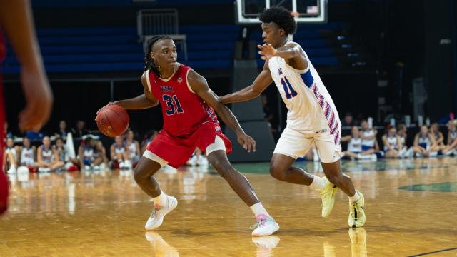 Jamias Ferere (31) of Southern Guilford. Some of the top boys basketball players from across North Carolina played in the N.C. Coaches Association East-West All-Star Boys Basketball Game at The Fieldhouse at the Greensboro Coliseum Complex on Monday, July 15, 2024. (Photo By: Nick Stevens)