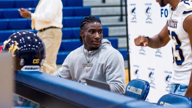 Jonathan Paylor of Cummings High School announces his commitment to NC State in a ceremony on Friday August 4, 2023 (Photo: Evan Moesta/HighSchoolOT)