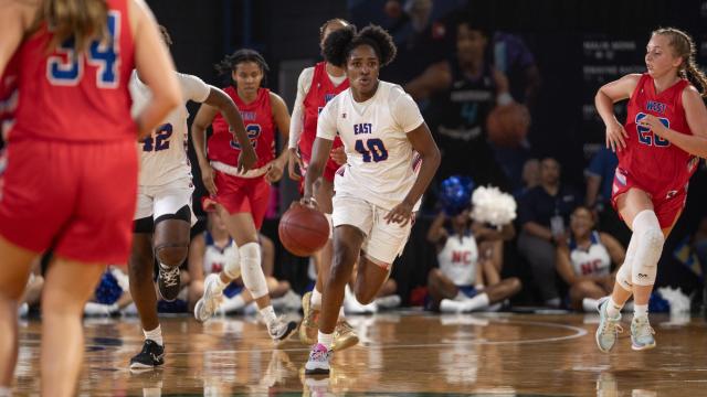 Jasmine Felton (40) of Northeastern. Some of the top girls basketball players from across North Carolina played in the N.C. Coaches Association East-West All-Star Girls Basketball Game at The Fieldhouse at the Greensboro Coliseum Complex on Monday, July 15, 2024. (Photo By: Nick Stevens)