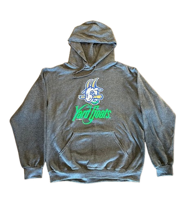 Hartford Yard Goats Retro Brand Adult Logo Hoodie in Grey